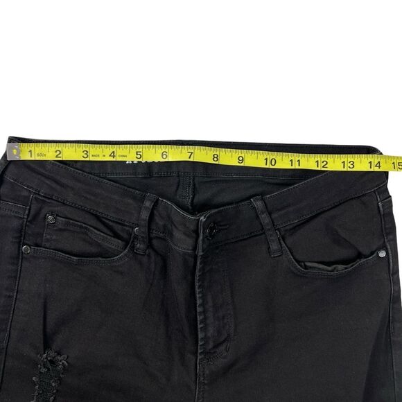 Articles Of Society Distressed Skinny Women Size 30 Black Zip Button Closure - Picture 6 of 7